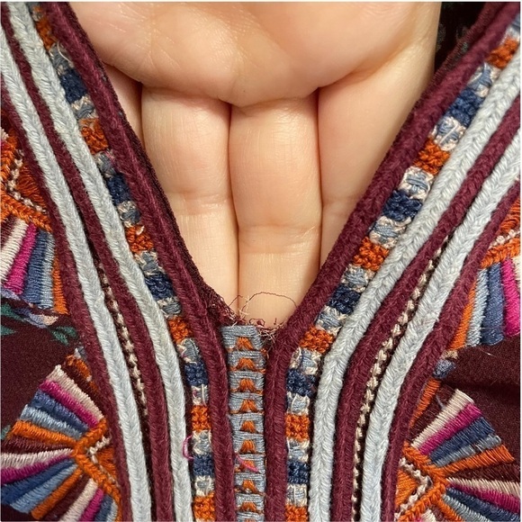 Ulla Johnson Silk Leena Floral Embroidered Burgundy Midi Dress 4 - Picture 10 of 15